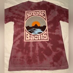 Nature Backs, Bleach Dyed Purple T-Shirt